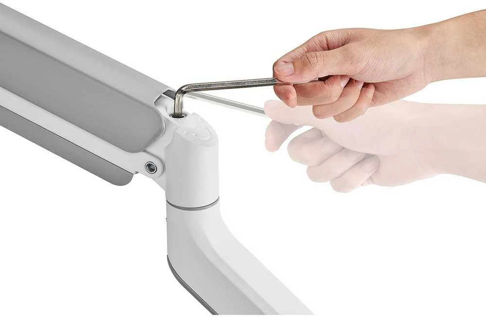 Laikiklis NEOMOUNTS PAGAL NEWSTAR STALO MOUNT 1 ULTRA PLAČIAUS LENKAS EKRANOS (TOPFIX CLAMP & GROMMET)