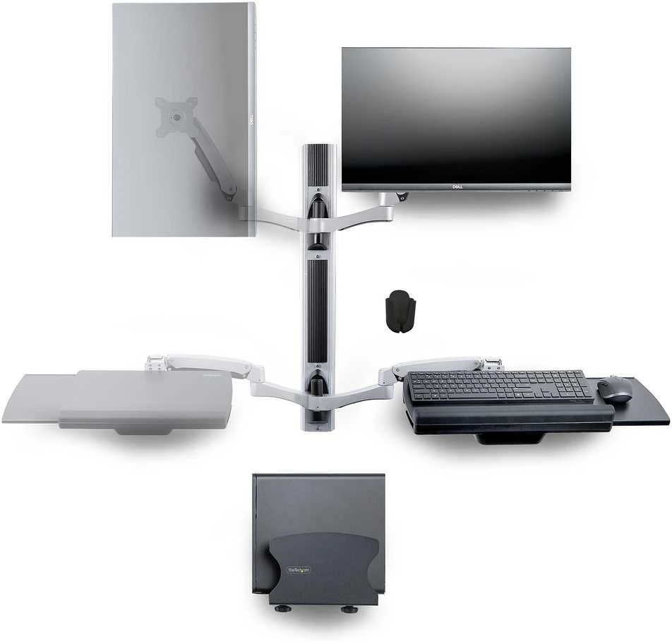 Laikiklis Startechcom Startech Accessories prie sienos tvirtinama darbo stotis su kompiuterio laikikliu