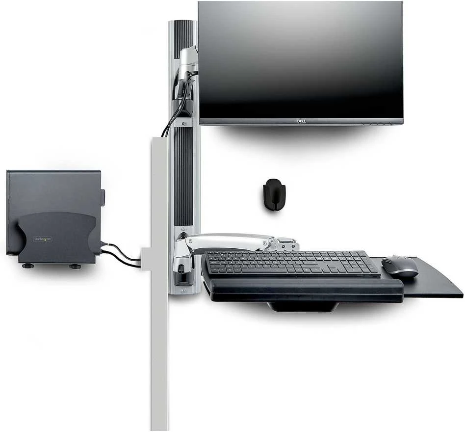 Laikiklis Startechcom Startech Accessories prie sienos tvirtinama darbo stotis su kompiuterio laikikliu
