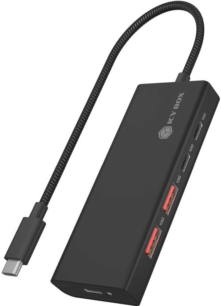 USB ŠAKOTUVAS Icy Box ICY BOX IB-HUB1436-CPD 4 prievadų USB 3.2 Gen 2, USB šakotuvas (juodas)
