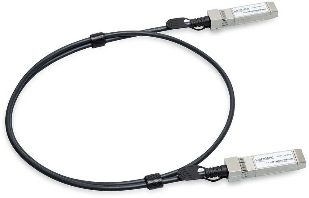 Carruzzo LANCOM SFP-DAC10-1m (Bulk 8) „InfiniBand“ arba pluoštinis optinis kabelis Juoda, Plienas