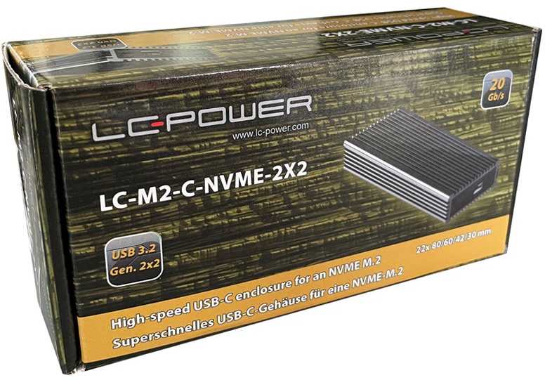 Kieszeń LC-Power M.2 PCIe NVMe – USB-C 3.2 Gen 2x2 (LC-M2-C-NVME-2X2)