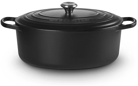 Virtuvinis Indas - Le Creuset Signature Keptuvė 8.9L Emaliuotas Ketaus Karščiui Atsparus Juodas