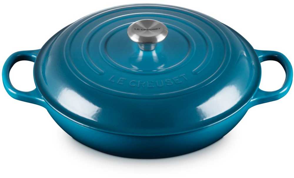 Virtuvės Indai - Le Creuset Signature Seklioji Keptuvė 30cm Gili Mėlyna