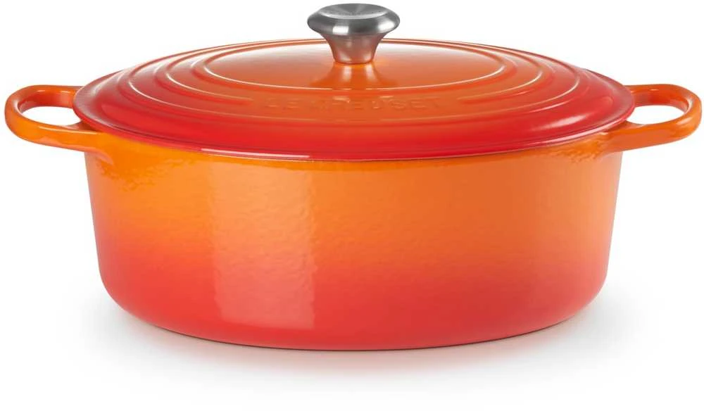 Kepimo Indas - Le Creuset Ovalus Ketaus Puodas 33 cm 7.5L Raudonas