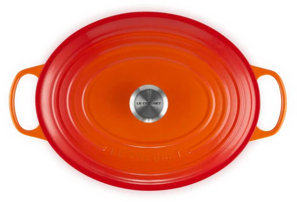 Kepimo Indas - Le Creuset Ovalus Ketaus Puodas 33 cm 7.5L Raudonas