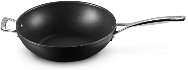 Le Creuset Toughened Non-Stick NonStick Stir-Fry StirFry Pan 30cm juodas sidabrinis (51104300010202)