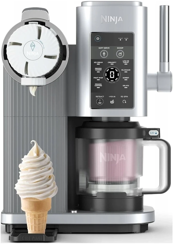 Ledų gaminimo aparatas Ninja CREAMi Scoop & Swirl NC701, sidabrinės spalvos