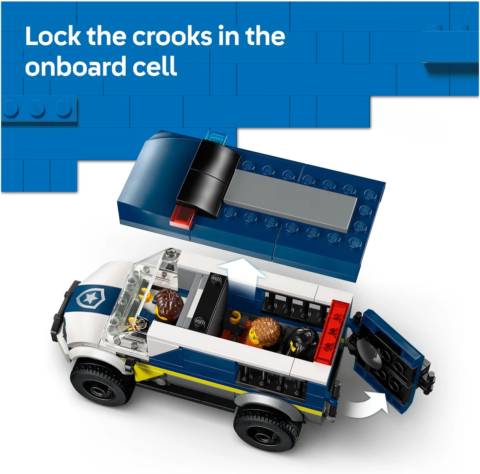 „LEGO® City“ policijos kalinių gabenimo furgonas, konstravimo žaislas, 60479
