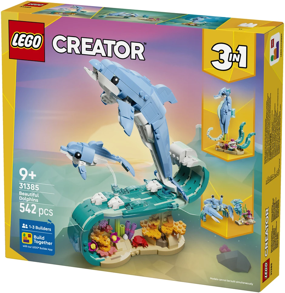 LEGO® Creator 3 in 1 Jūrų gyvūnai: gražūs delfinai 31385