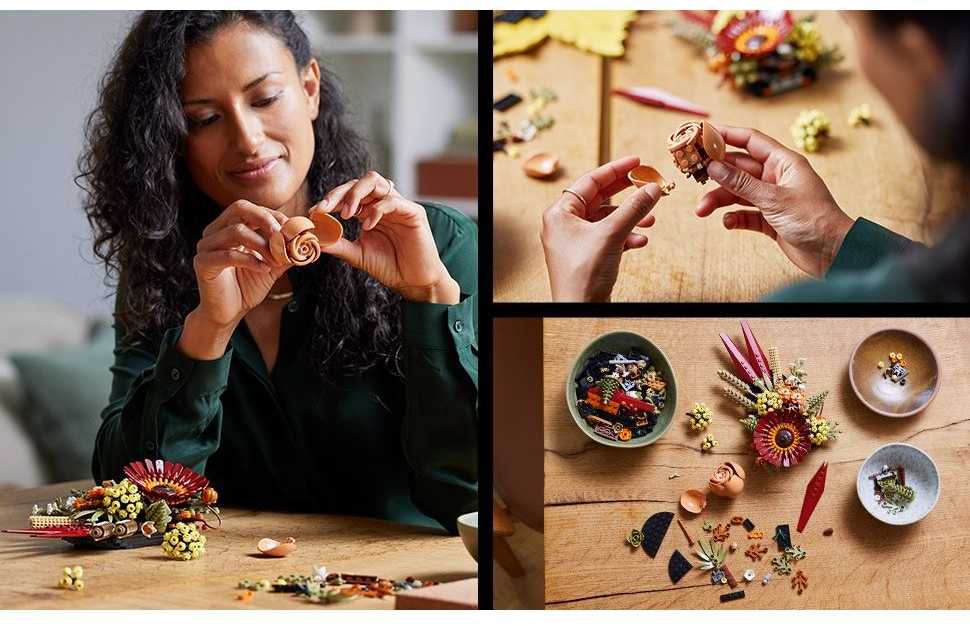 NAUJIENA! LEGO Icons Džiovintų gėlių puošmena 10314