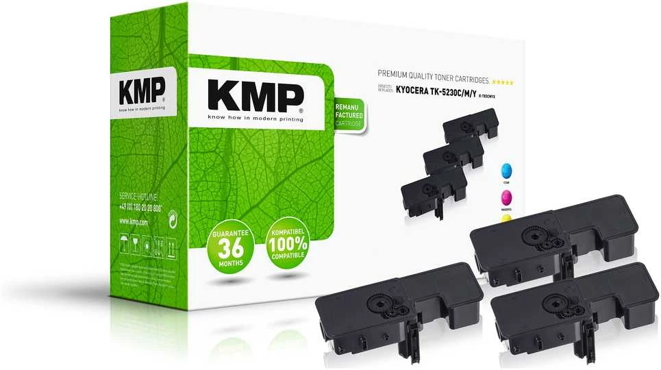 KMP PrintTechnik AG KMP 2911.3030 kasetė su toneriu, 3 vnt., Zamiennik, Cyjan, violetinė, Geltonas