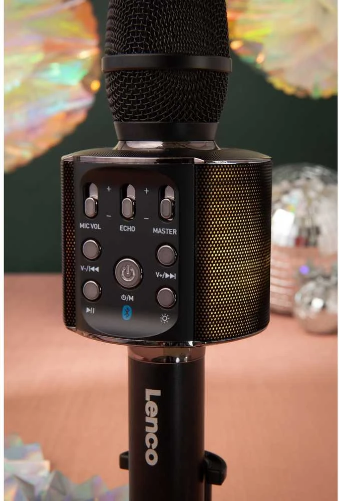 LENCO BMC-090 Karaoke-Mikrofonas, juodas
