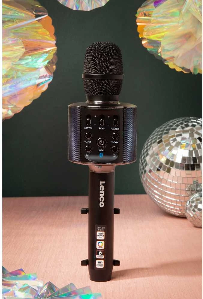 LENCO BMC-090 Karaoke-Mikrofonas, juodas