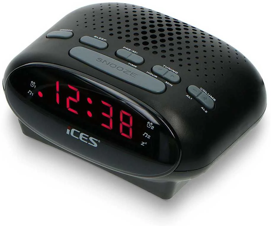 LENCO ICR-210 FM-Uhrenradio & Radiowecker. juodas
