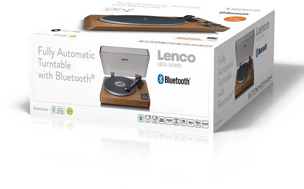 Patefonas Lenco LBTA-165WD, rudos medienos spalvos