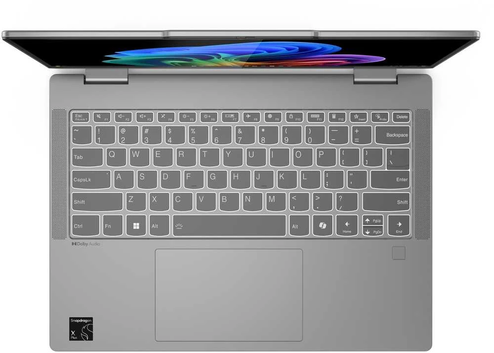 Nešiojamas kompiuteris Lenovo IdeaPad 5 2-in-1 14Q8X9 | Snapdragon X Plus X1P-42-100, 14" WUXGA OLED lietimui jautrus, 16 GB RAM, 1 TB SSD, Windows 11 Home | Pilkas