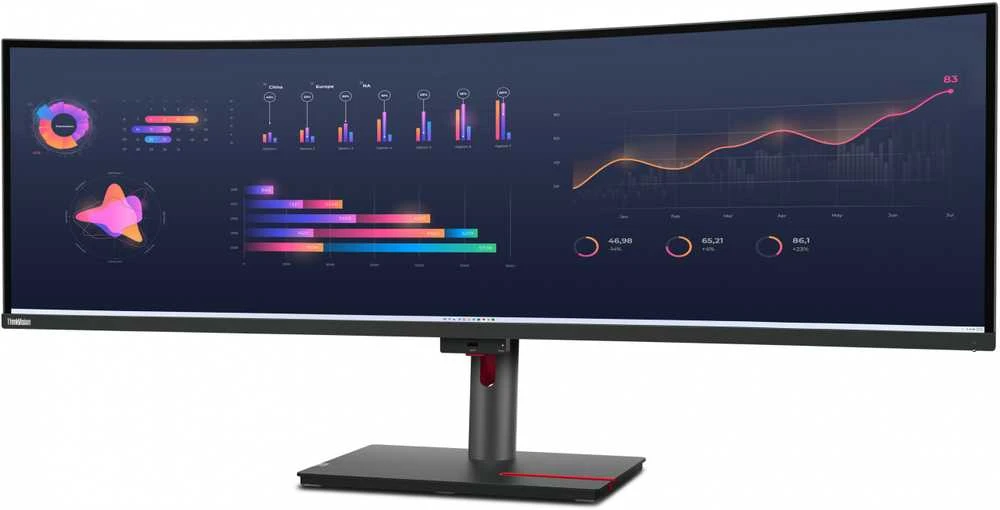 Monitorius Lenovo | ThinkVision | P49w-30 | 49 " | IPS | 32:9 | 60 Hz | 4 ms | 5120 x 1440 | 350 cd/m² | HDMI jungtys quantity 2 | Juodas | Garantija 36 mėn.