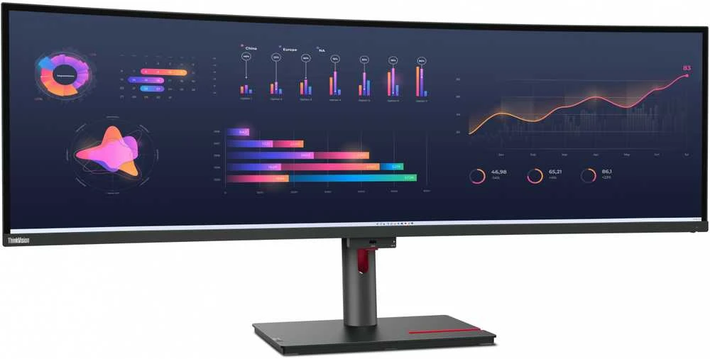 Monitorius Lenovo | ThinkVision | P49w-30 | 49 " | IPS | 32:9 | 60 Hz | 4 ms | 5120 x 1440 | 350 cd/m² | HDMI jungtys quantity 2 | Juodas | Garantija 36 mėn.