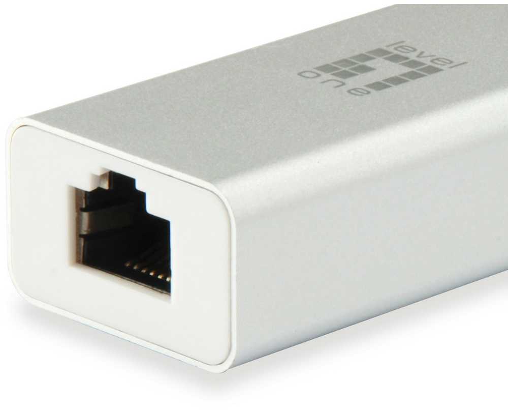 Level One Adapteris USB LevelOne 0402 V4 USB-C - RJ-45 Sidabrinė (USB-0402 V4)