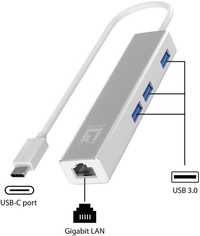 Level One Carruzzo LevelOne USB-0504 tinklo plokštė Eternetas 1000 Mbit/ai
