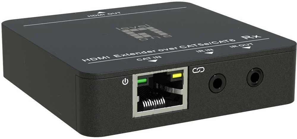 Level One Carruzzo LevelOne HVE-9006 vaizdo ir garso signalų ilgintuvas AV siųstuvas ir imtuvas Juoda