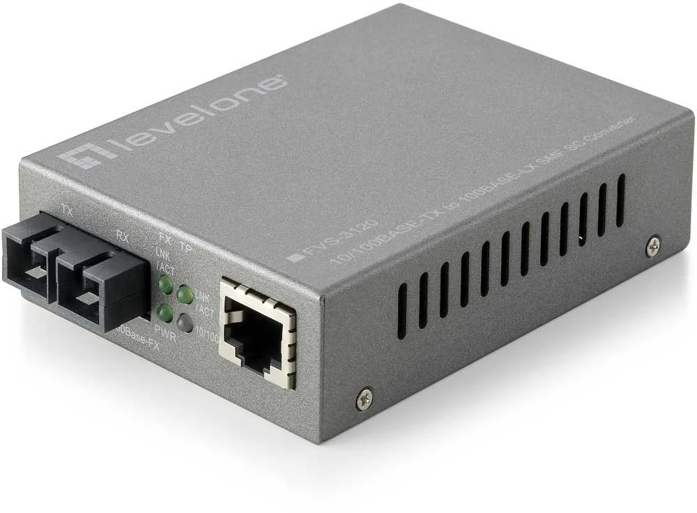 Level One Carruzzo LevelOne FVS-3120 tinklo medijos keitiklis 100 Mbit/ai Vienas režimas Pilka