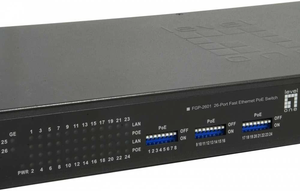 Šakotuvas Level One jungiklis LevelOne FE FGP-2601 (FGP-2601W150)
