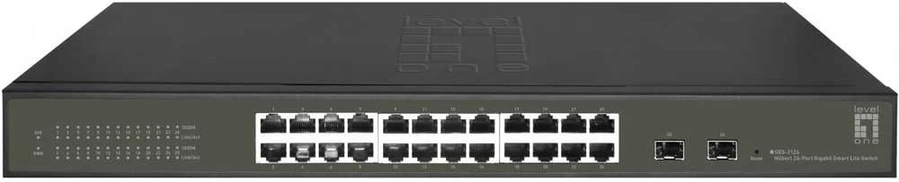 Šakotuvas Level One Carruzzo LevelOne GES-2126 tinklo komutatorius Valdomas L2 Gigabit Ethernet (10/100/1000) Juoda