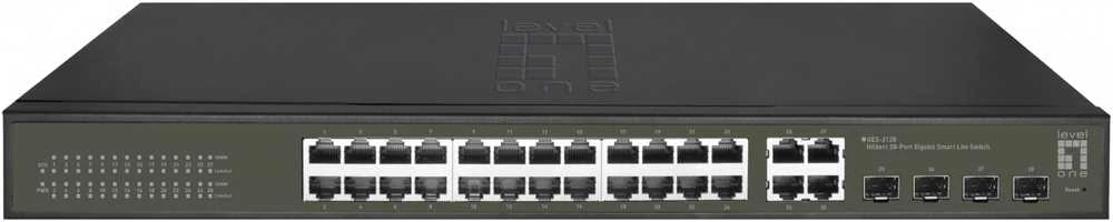 Šakotuvas Level One Carruzzo LevelOne GES-2128 tinklo komutatorius Valdomas L2 Gigabit Ethernet (10/100/1000) Juoda