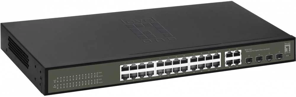 Šakotuvas Level One Carruzzo LevelOne GES-2128 tinklo komutatorius Valdomas L2 Gigabit Ethernet (10/100/1000) Juoda