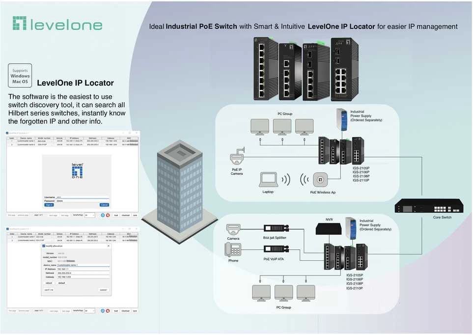 Šakotuvas Level One Carruzzo LevelOne IGS-2105P tinklo komutatorius Valdomas L2 Gigabit Ethernet (10/100/1000) Maitinimas per Eternetą (PoE)