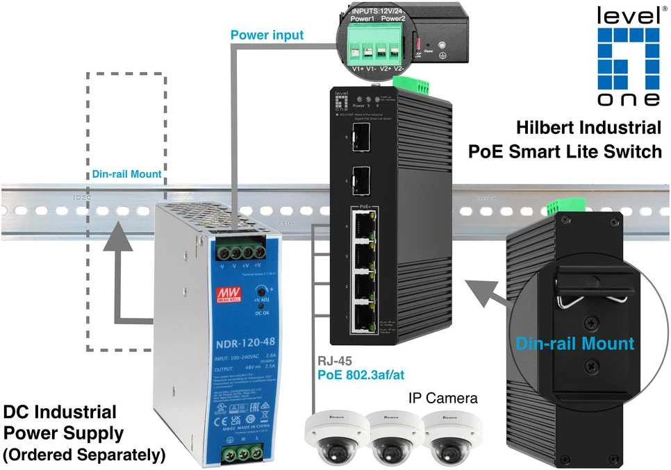 Šakotuvas Level One Carruzzo LevelOne IGS-2106P tinklo komutatorius Valdomas L2 Gigabit Ethernet (10/100/1000) Maitinimas per Eternetą (PoE) Juoda