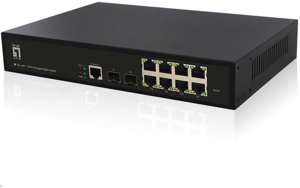 Šakotuvas Level One Carruzzo LevelOne GEL-1061 tinklo komutatorius Valdomas L2 Gigabit Ethernet (10/100/1000) Juoda