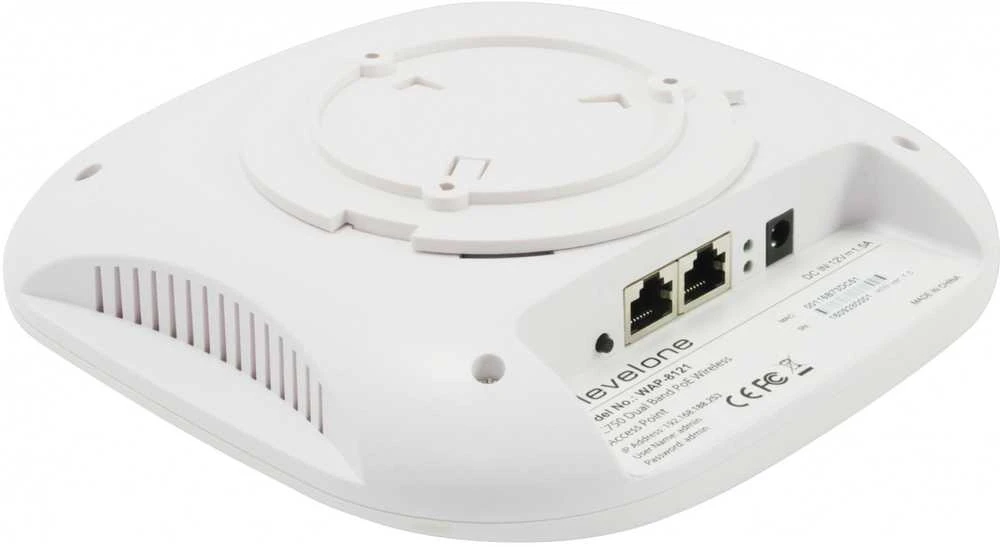 Maršrutizatorius Level One Carruzzo LevelOne WAP-8121 WLAN prieigos taškas 433 Mbit/ai Balta Maitinimas per Eternetą (PoE)