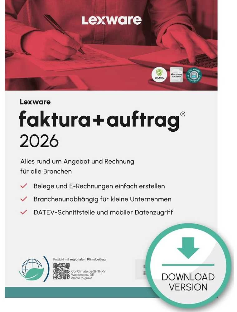 Lexware Faktura+Auftrag 2026 – 1 įrenginys, 1 metai – ESD atsisiuntimas