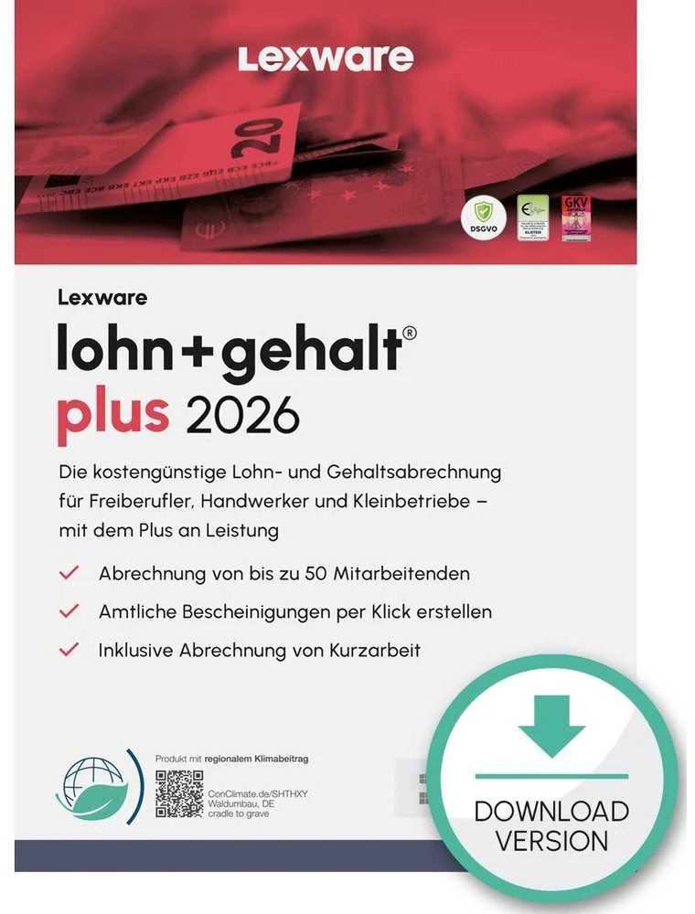 „Lexware Payroll+Salary Plus 2026“ – 1 įrenginys, prenumerata – ESD atsisiuntimas