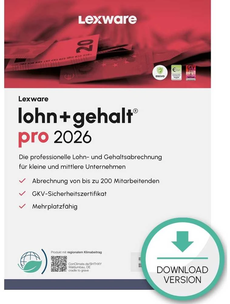 „Lexware Payroll+Salary Pro 2026“ – 1 įrenginys, 1 metai – ESD atsisiuntimas