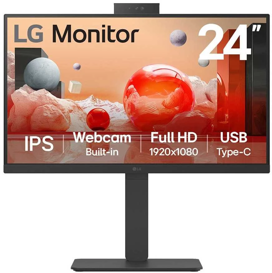 Monitorius LG 24" 24BA850-B Full HD HDMI DP DaisyChain IPS Juodas 16:9
