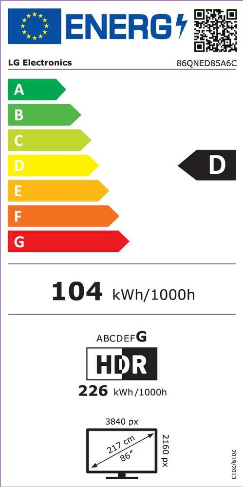 86 colių LG 86QNED85A6C MiniLED 4K išmanusis TV 2025