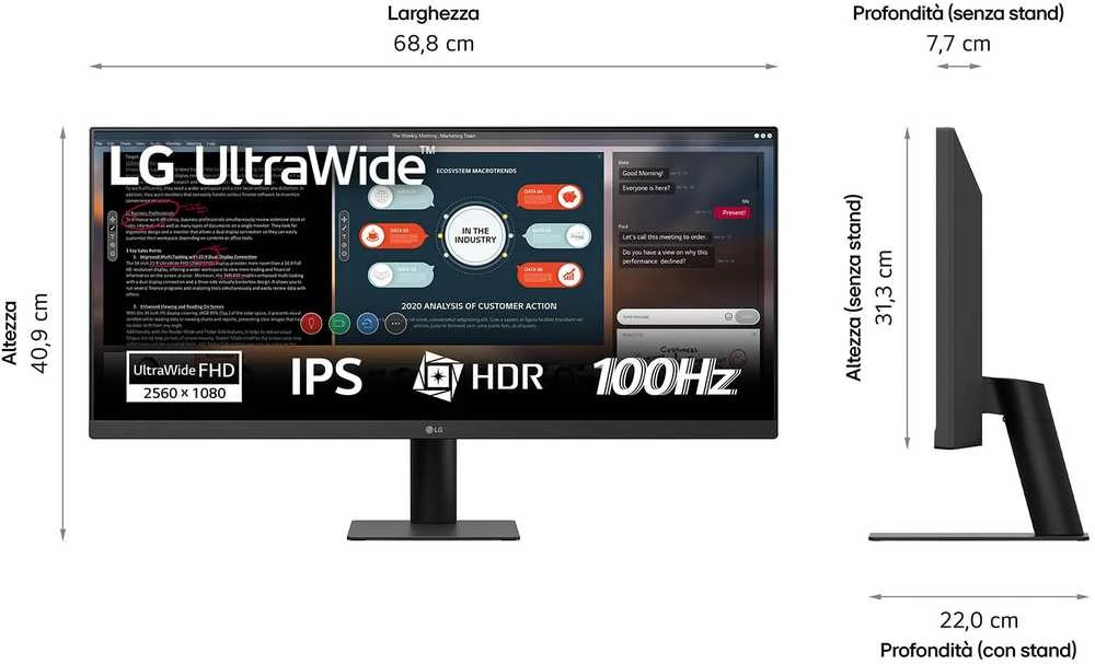 LG 29U511A-B computer monitorius 73.7 cm (29") 2560 x 1080 pikselių WFHD LCD Juodas