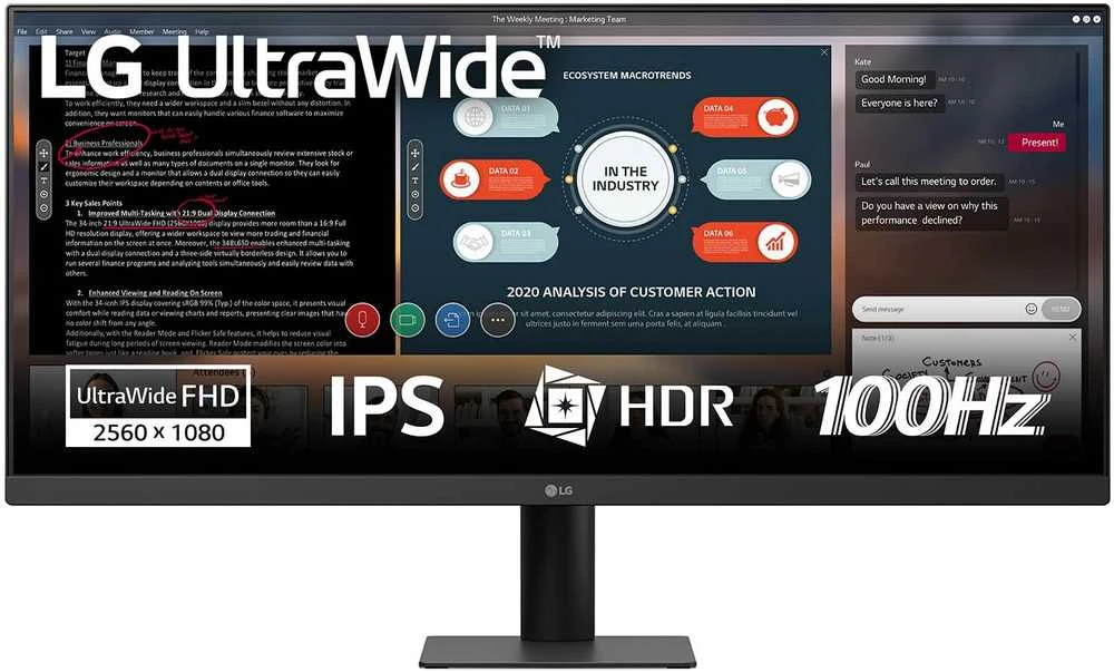 LG 29U511A-B computer monitorius 73.7 cm (29") 2560 x 1080 pikselių WFHD LCD Juodas