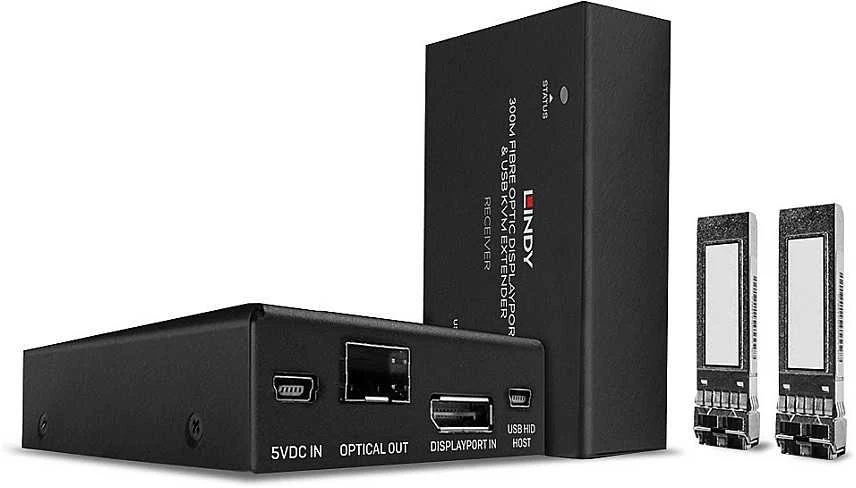 KVM Ilgintuvas - LINDY Šviesolaidinis DisplayPort 1.2 ir USB KVM Ilgintuvas, 3840x2160 60Hz, 300 m