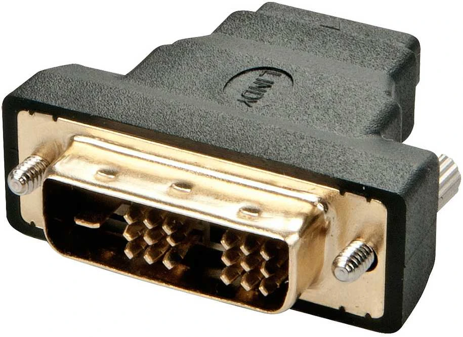Adapteris - LINDY HDMI F/M į DVI-D M Adapteris, 1920x1200, Auksiniai Kontaktai, Juodas
