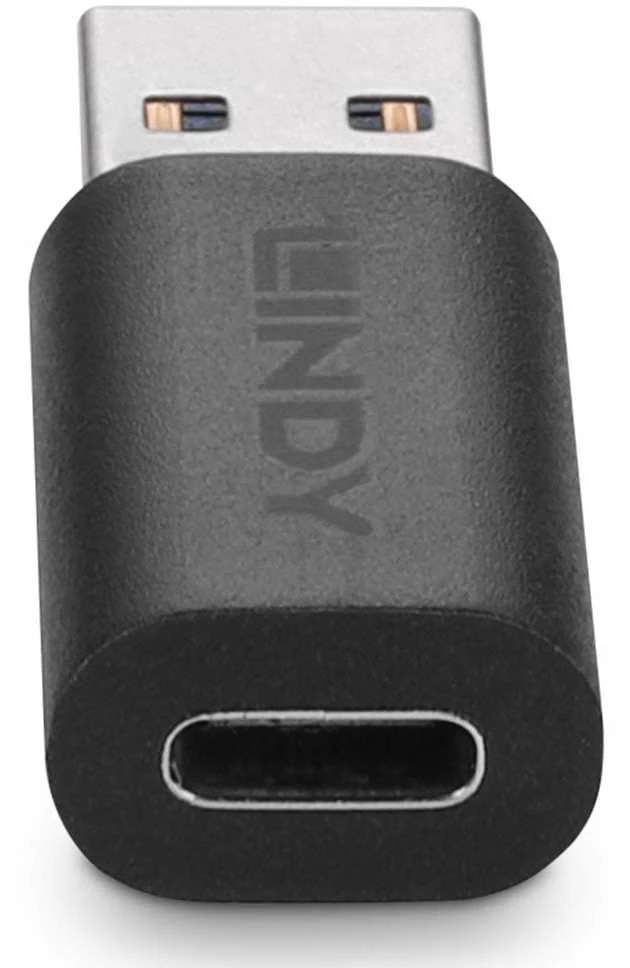 Adapteris - LINDY USB 3.2 Type A į C Adapteris, Juodas