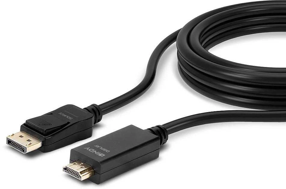 DisplayPort Kabelis - LINDY DisplayPort į HDMI Kabelis, 3840x2160@30Hz, 3 m, Juodas