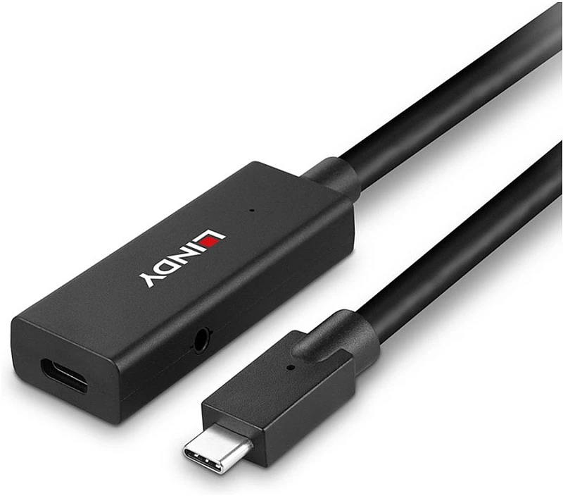 USB Prailginimo Laidas - LINDY USB 3.2 Type C Aktyvus Prailginimo Laidas, M/F, 10Gbps, Duomenų Perdavimas, 5 m