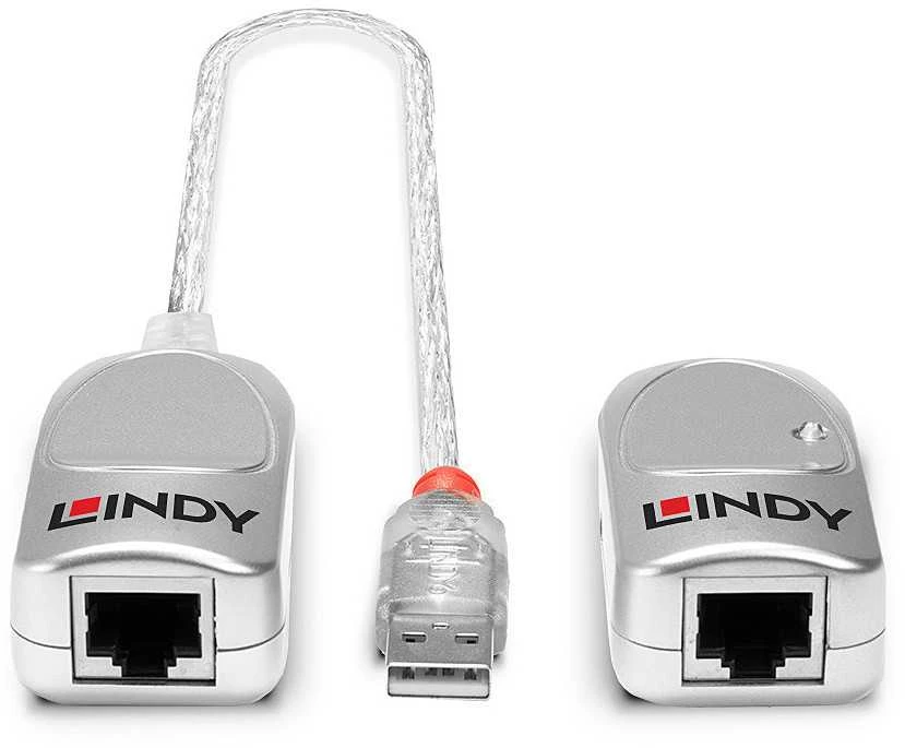 USB Prailginimo Laidas - LINDY USB 1.1 Cat.6 Prailginimo Laidas, 50 m, Skaidrus