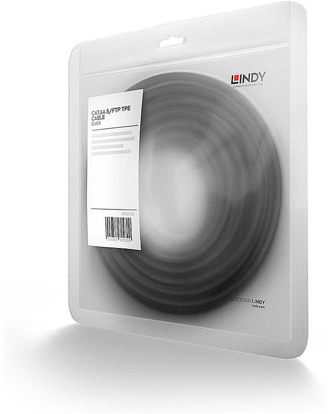 Lindy Patchkabel Cat6A S/FTP PIMF TPE juodas 3.00m (47415)