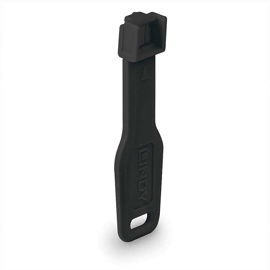 Tinklo Priedas - LINDY RJ45 Prievado Blokatorius 10 vnt. + 1 Raktas, ABS Juodas